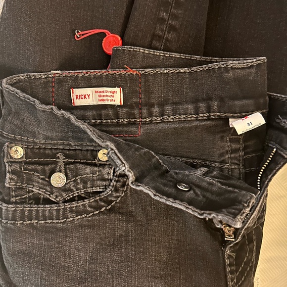 True Religion Men's Black Relaxed Jeans